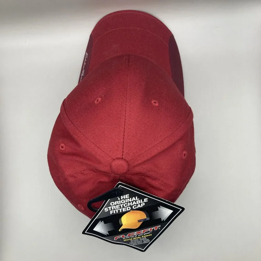 New! Eddie Bauer Flexfit Red One Size Fitted Baseball Cap Hat